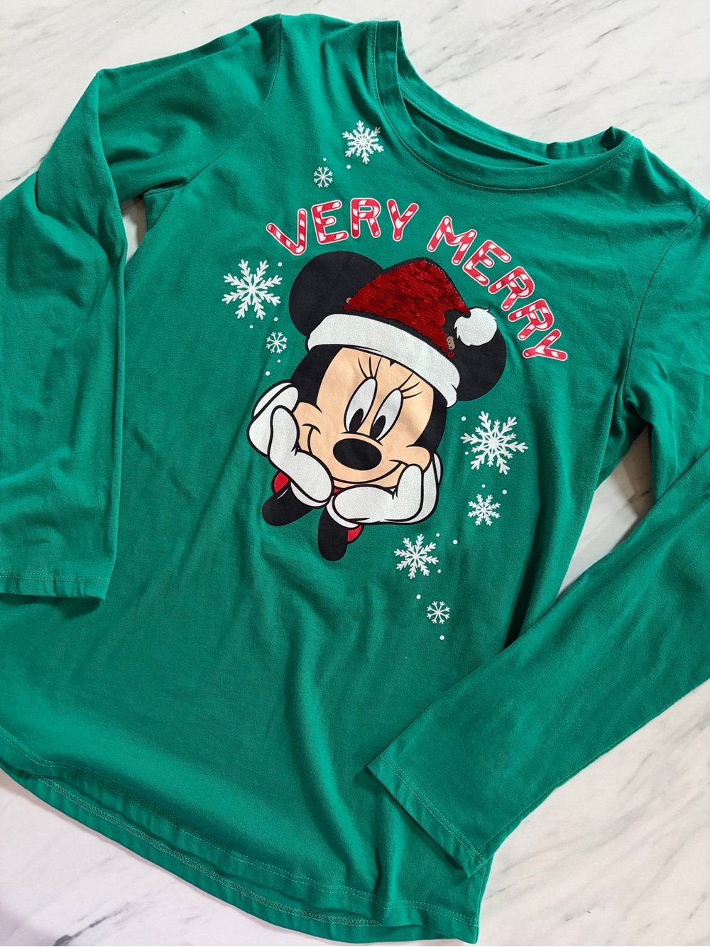 Disney Minnie Mouse "Very Merry" Holiday Long-Sleeve Tee